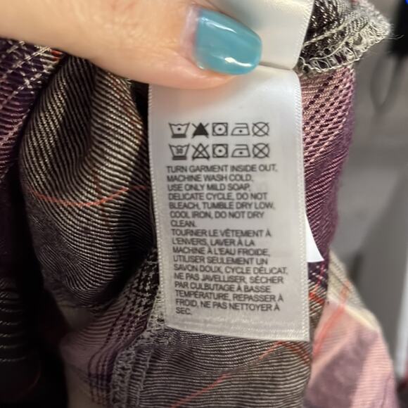 Lucky Brand Plum Plaid Button Down Long Sleeve Shirt Size Small - Picture 11 of 11